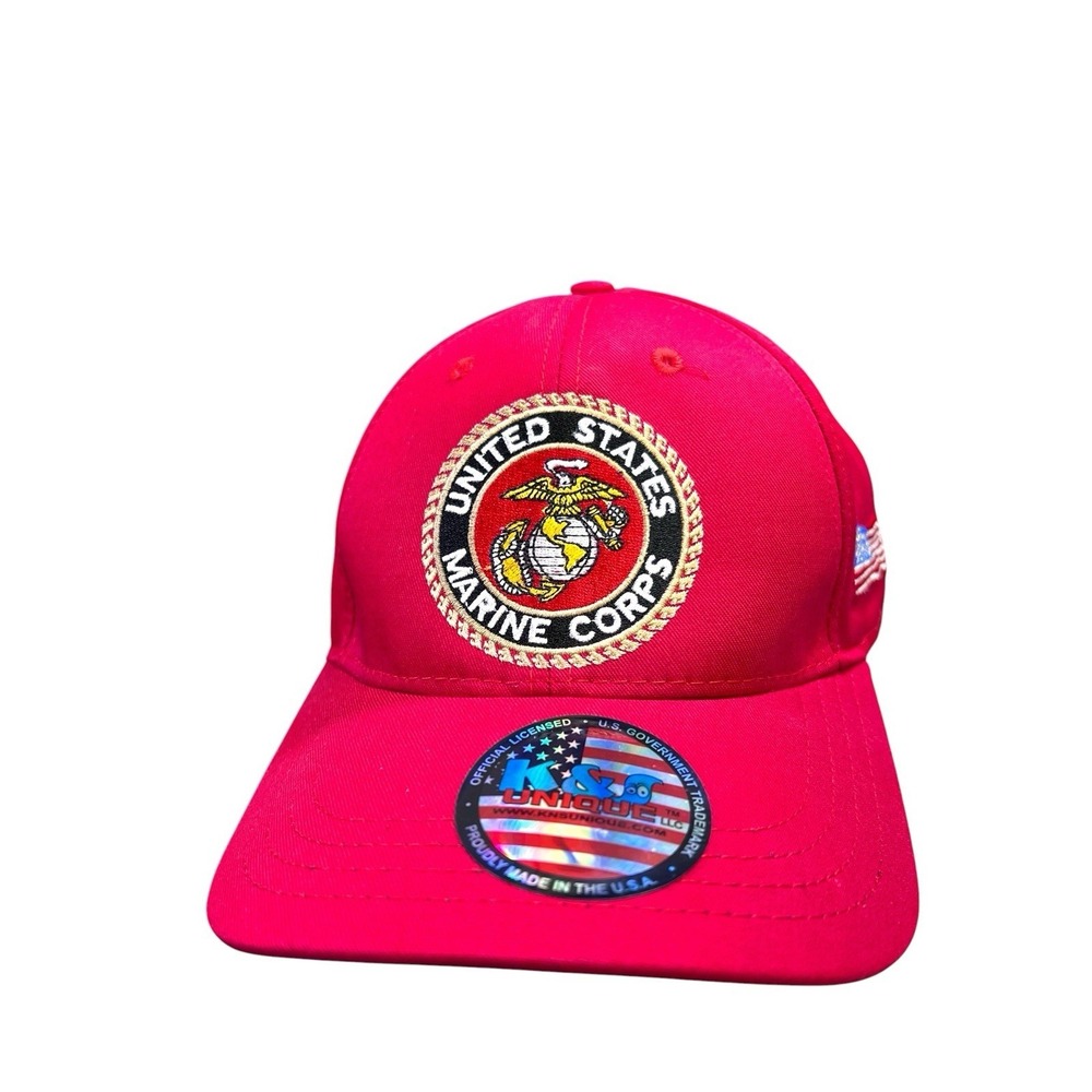 USMC Official Baseball Cap Marines Red Strapback Official Licensed Made In Usa